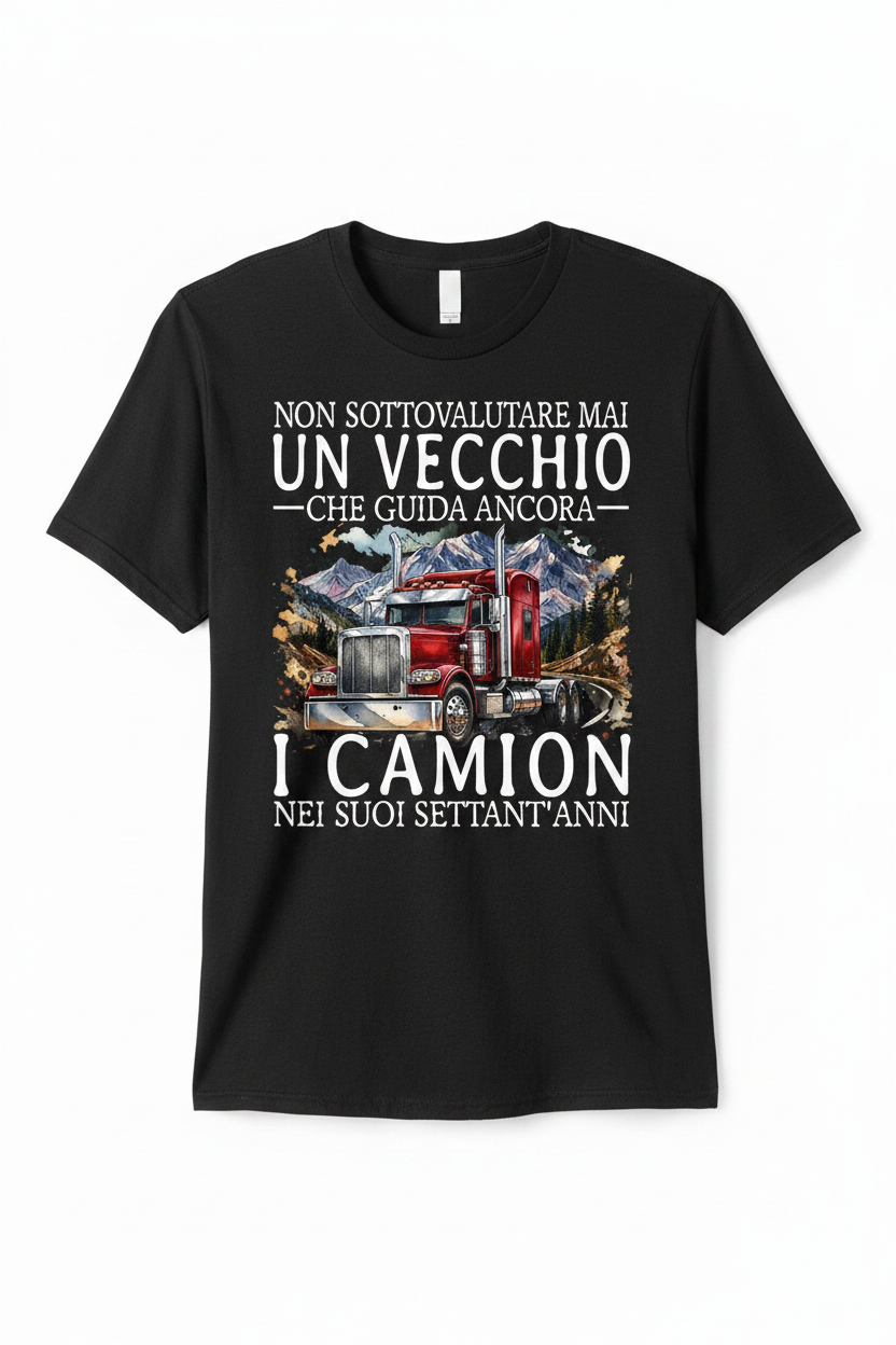 T-shirt uomo camionista 70 anni