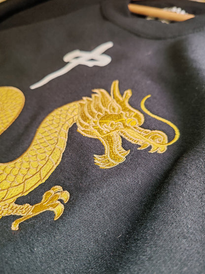 Felpa Drago d'Oro Tai Chi con scritta Tenere il centro