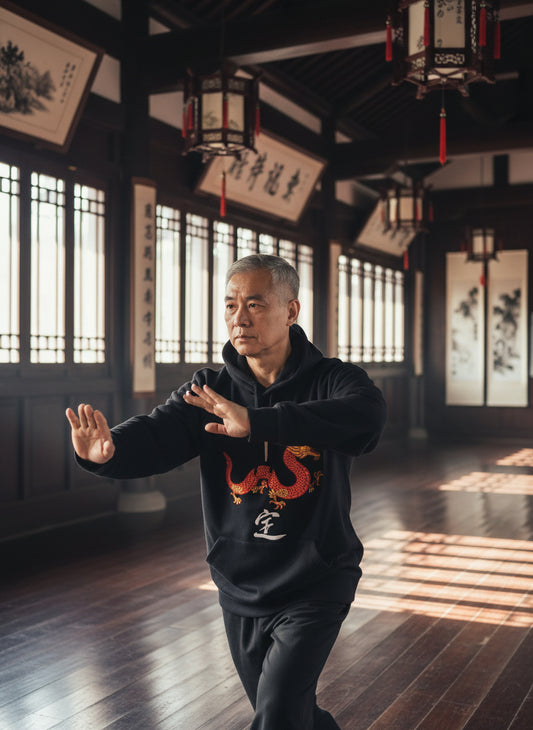 Felpa drago Rosso Tai Chi