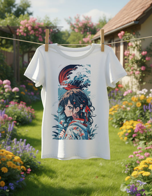 T-shirt beautiful anime manga girl