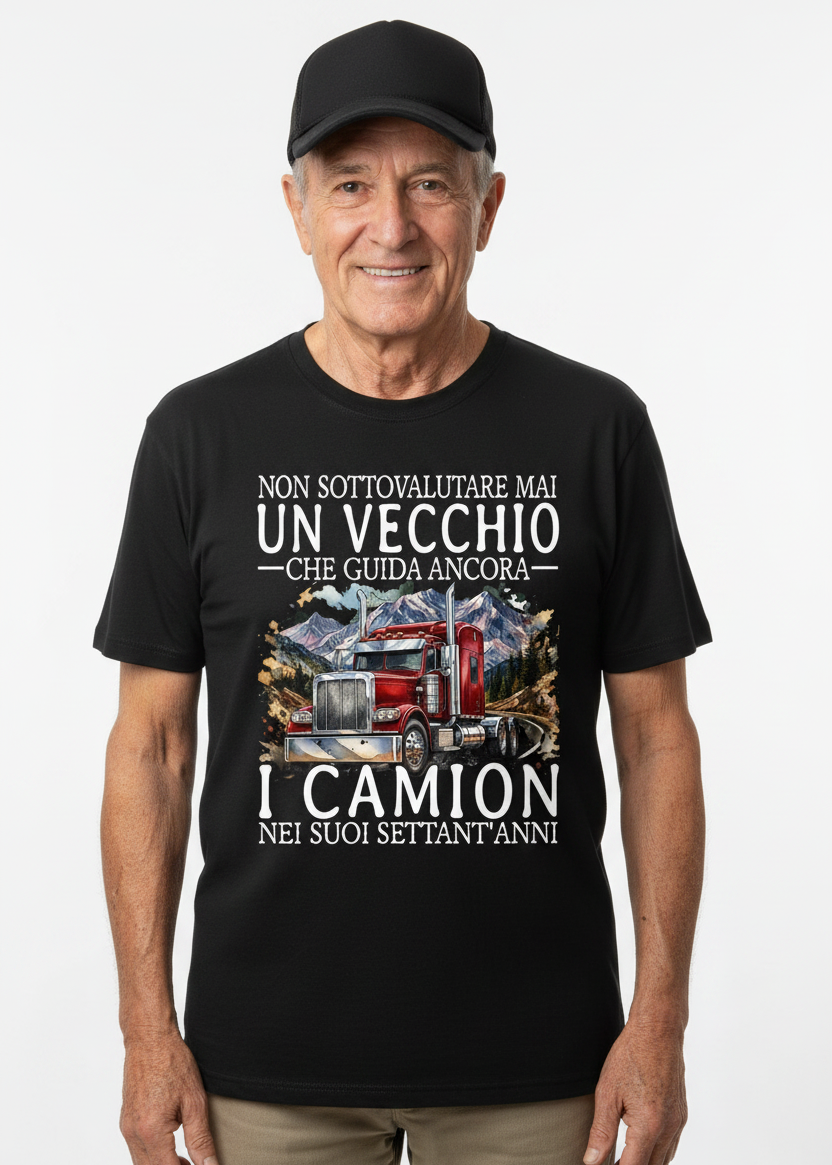 T-shirt uomo camionista 70 anni