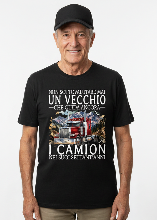 T-shirt uomo camionista 70 anni