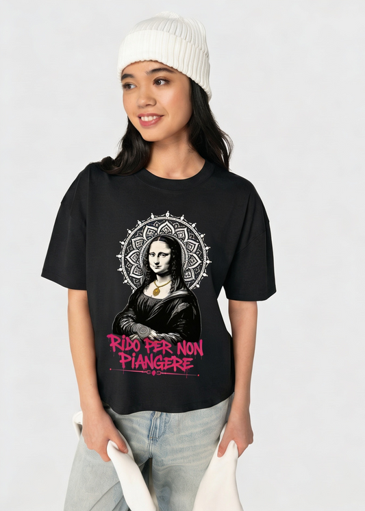 T-shirt Gioconda rido per non piangere