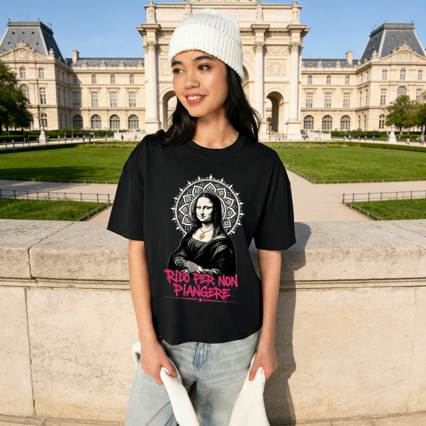 T-shirt Gioconda rido per non piangere
