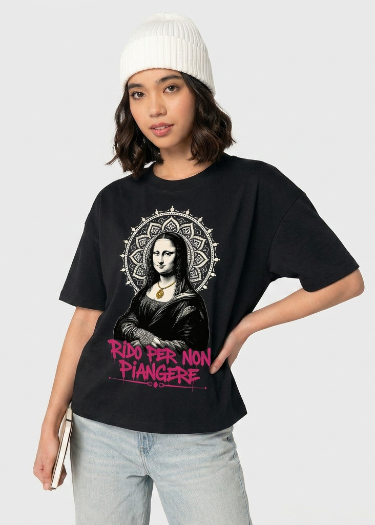 T-shirt Gioconda rido per non piangere